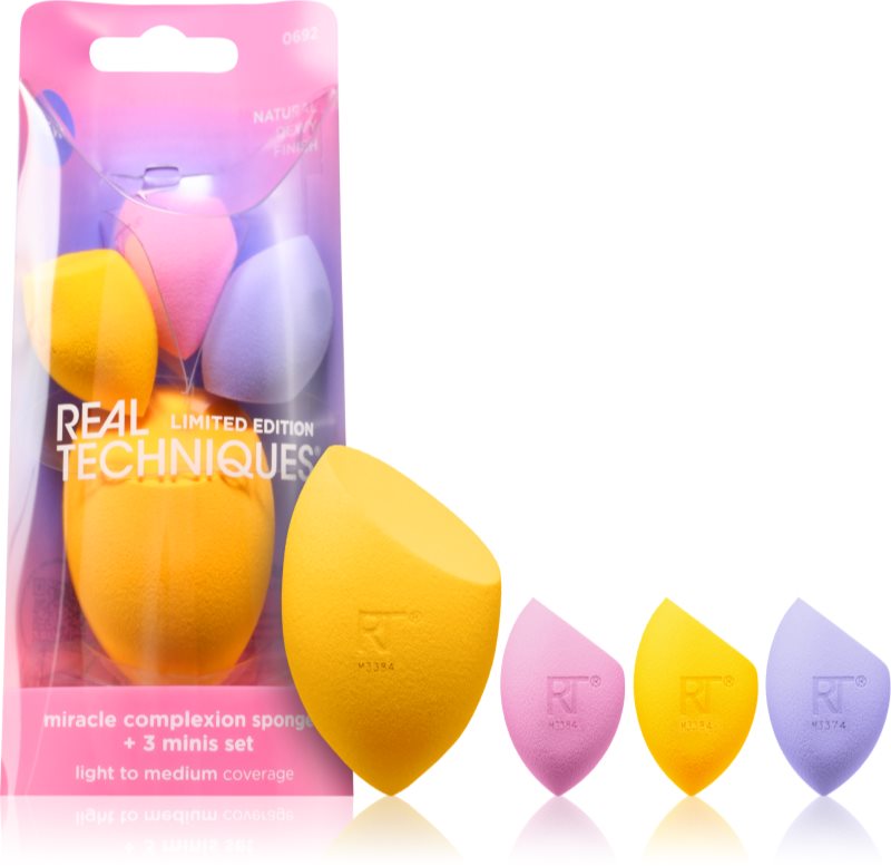 Real Techniques Miracle Complexion Sponge +3 minis set burete pentru machiaj