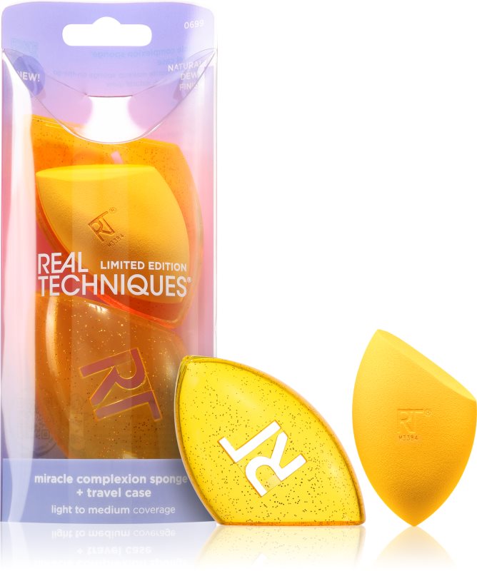Real Techniques Miracle Complexion Sponge & Case burete pentru machiaj 2 buc