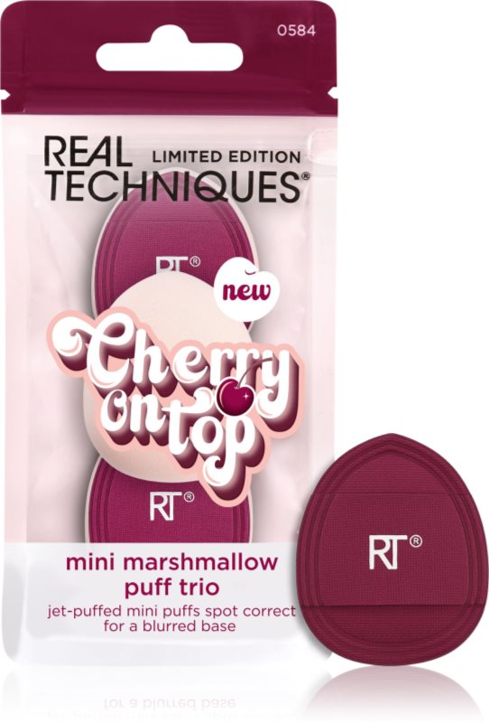 Real Techniques Cherry On Top Mini Marshmallow Puff Trio burete pentru machiaj