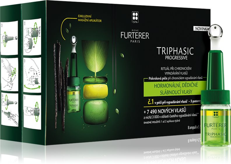 René Furterer Triphasic Progressive tratament complex împotriva căderii cronice a părului 8x5,5 ml