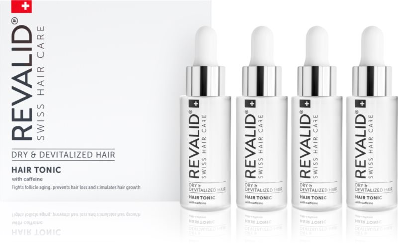 Revalid Hair Tonic tonic energizant cu cofeină stimuleaza cresterea parului 4x30 ml