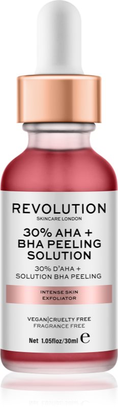 Revolution Skincare AHA + BHA 30% Peeling Solution peeling chimic intensiv pentru o piele mai luminoasa 30 ml