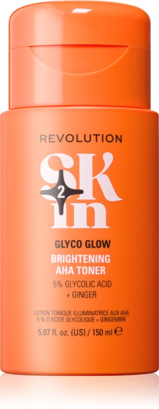 Revolution Skincare Be Bright Glow 5% Glycolic Acid Brightening AHA Toner solutie tonica cu efect de iluminare 150 ml