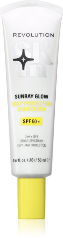 Revolution Skincare Sunray Glow Daily Protection crema de soare pentru fata pentru o piele mai luminoasa SPF 50+ 50 ml