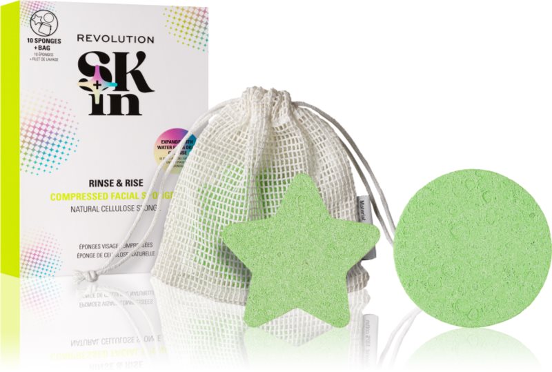Revolution Skincare Rinse & Rise burete pentru curatare faciale 10 buc