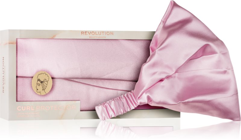 Revolution Haircare Curl Protector Satin Headband bentiță de satin pentru par ondulat si cret culoare Pink 1 buc