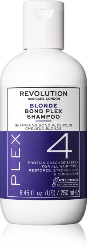 Revolution Haircare Plex Blonde No.4 Bond Shampoo șampon intens hrănitor pentru păr uscat și deteriorat 250 ml