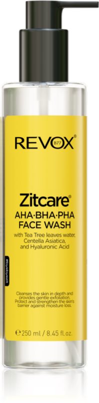 Revox B77 Zitcare AHA BHA PHA Face Wash gel de curățare blând cu efect de exfoliere 250 ml