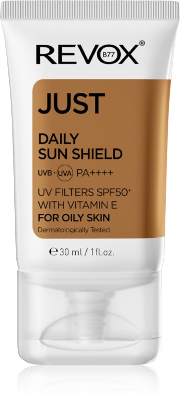 Revox B77 JUST Daily Sun Shield crema protectoare pentru tenul gras si mixt SPF 50+ 30 ml