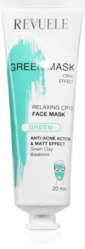 Revuele Green Mask Cryo Effect spumă de curățare cu efect matifiant impotriva imperfectiunilor pielii 80 ml
