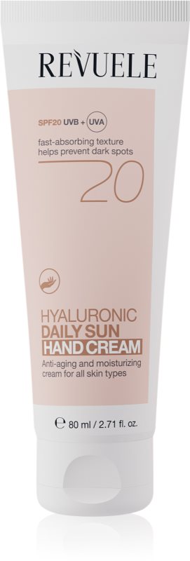 Revuele Daily Sun Hyaluronic Hand Cream SPF 20 loțiune protectoare hidratantă de maini SPF 20 80 ml