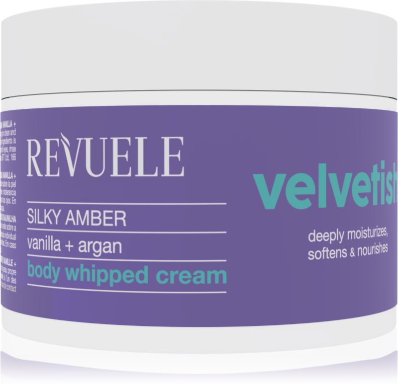Revuele Velvetish Silky Amber Body Whipped Cream crema de corp hidratanta Vanilla + Argan 300 ml