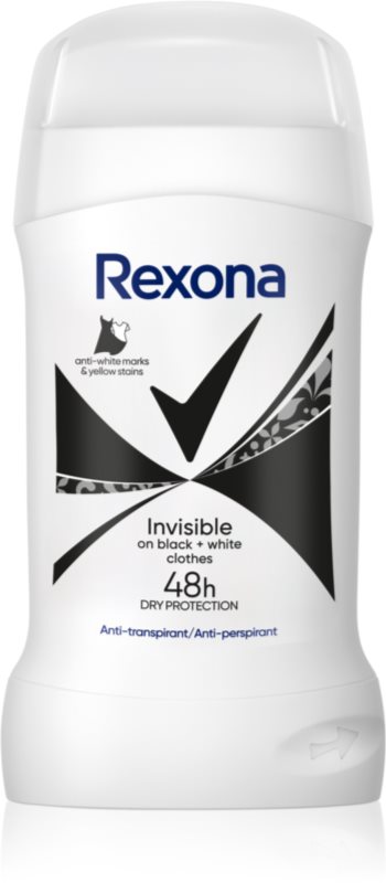 Rexona Invisible Black and White deodorant stick impotriva petelor albe si galbene 50 ml