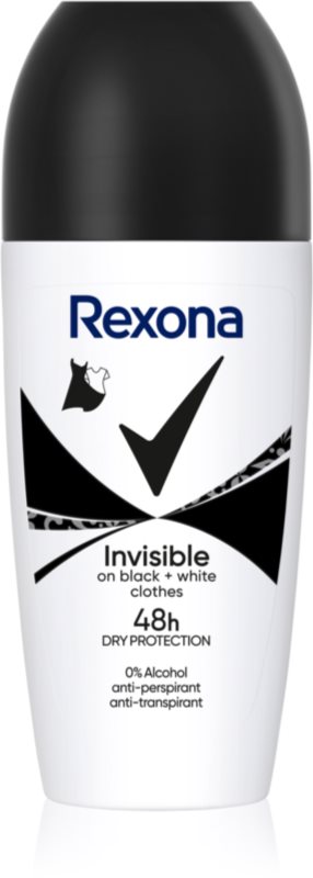 Rexona Invisible Black and White Roll-On Deodorant roll-on impotriva petelor albe si galbene 50 ml