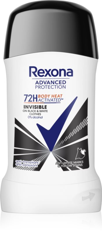 Rexona Advanced Protection Invisible deodorant stick impotriva petelor albe si galbene 50 ml