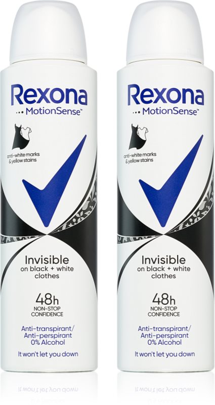 Rexona Invisible Black and White deodorant spray impotriva petelor albe si galbene