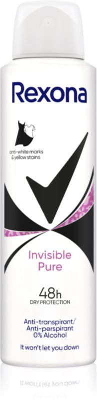 Rexona Invisible Pure deodorant spray impotriva petelor albe si galbene 150 ml