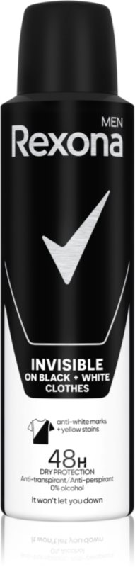 Rexona Men Invisible spray anti-perspirant impotriva petelor albe 150 ml