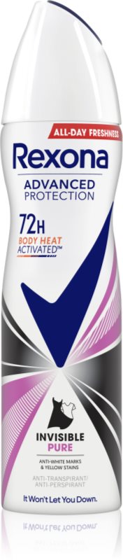 Rexona Advanced Protection Invisible Pure deodorant spray impotriva petelor albe si galbene 150 ml