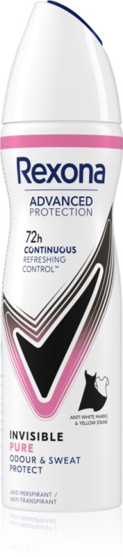 Rexona Advanced Protection Invisible Pure spray anti-perspirant impotriva petelor albe si galbene 150 ml