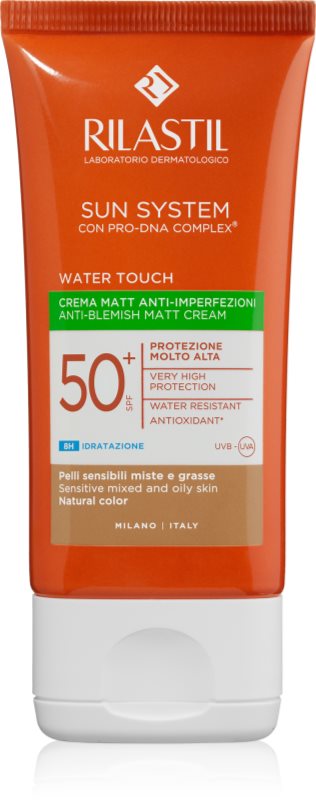 Rilastil Sun System Water Touch crema de fata cu efect de protectie pentru ten gras și mixt SPF 50+ 50 ml