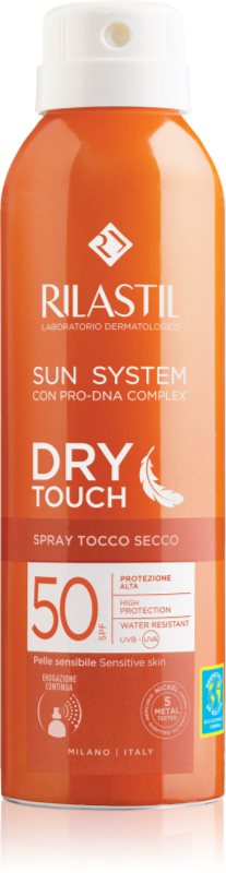 Rilastil Sun System Dry Touch spray protector pentru plajă SPF 50 200 ml