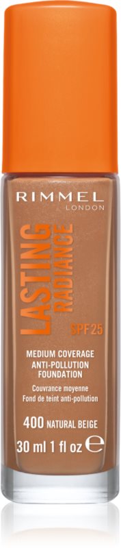 Rimmel Lasting Radiance make-up pentru luminozitate SPF 25 culoare 400 Natural Beige 30 ml