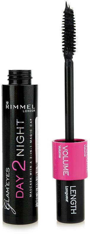 Rimmel Glam´ Eyes Day 2 Night mascara pentru volum și alungire 2 in 1 culoare 001 Black 9.5 ml
