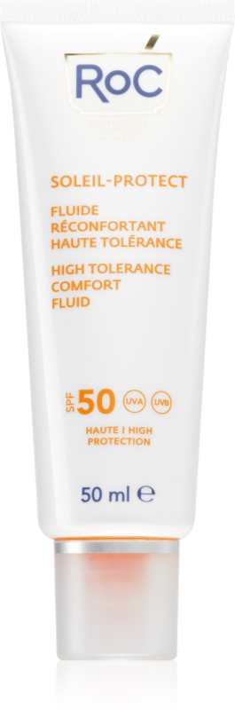 RoC Soleil Protect High Tolerance Comfort Fluid fluid pentru fata cu protectie solara SPF 50 50 ml