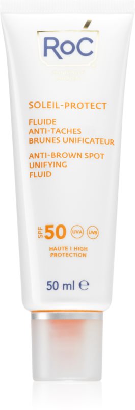 RoC Soleil Protect Anti Brown Spots Unifying Fluid fluid protector pentru combaterea petelor negre. SPF 50 50 ml