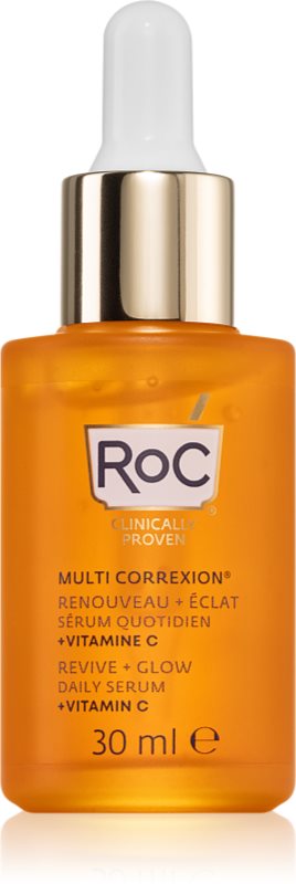 RoC Multi Correxion Revive + Glow ser stralucire cu vitamina C pentru față și gât 30 ml