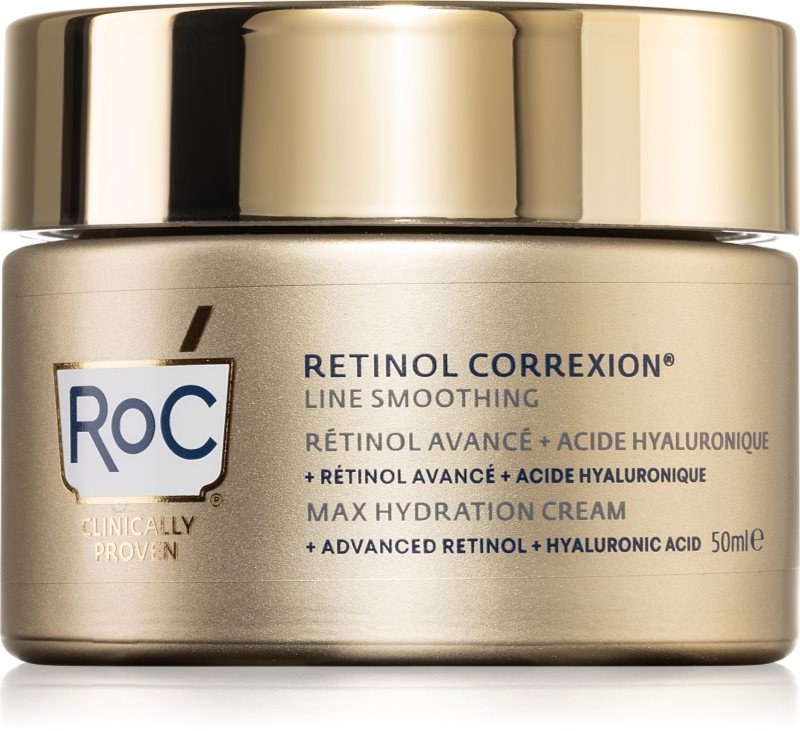 RoC Retinol Correxion Line Smoothing cremă hidratantă cu acid hialuronic 50 ml