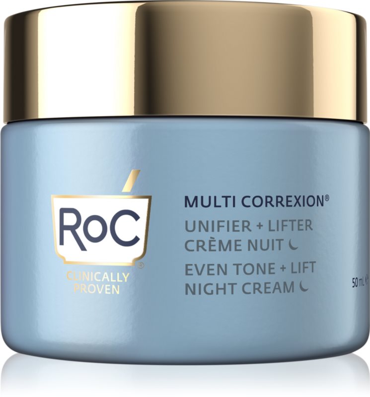 RoC Multi Correxion Even Tone + Lift crema radianta de noapte pentru uniformizarea nuantei tenului 50 ml