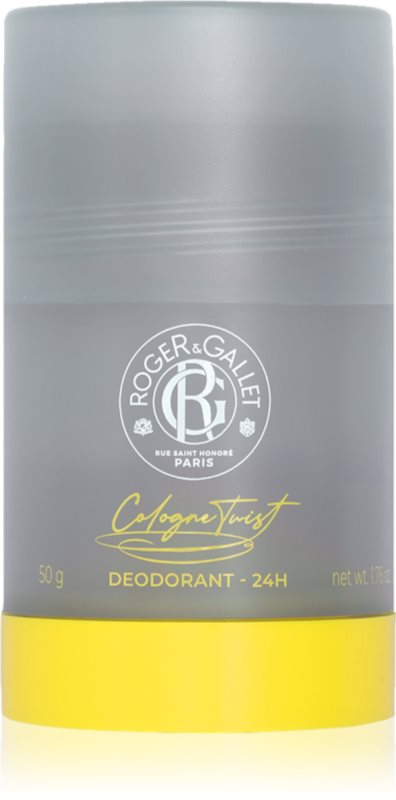Roger & Gallet Cologne Twist deodorant fără conținut săruri de aluminiu pentru piele sensibila pentru bărbați 50 g