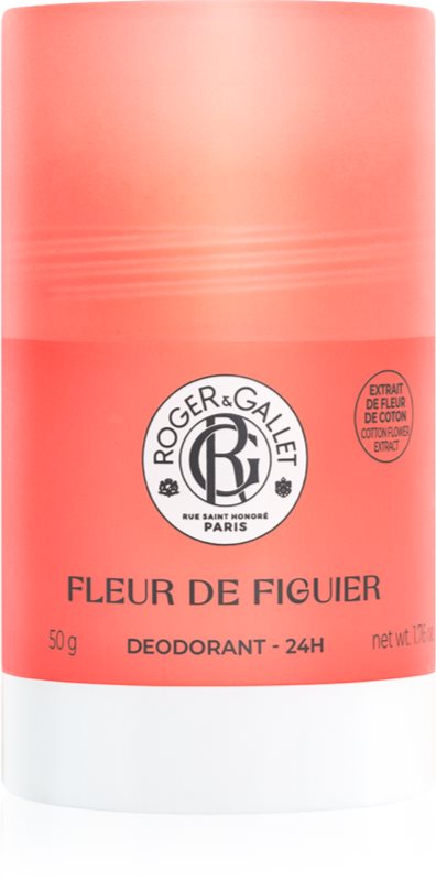 Roger & Gallet Fleur de Figuier deodorant fără conținut săruri de aluminiu cu protectie 24h pentru femei 50 g