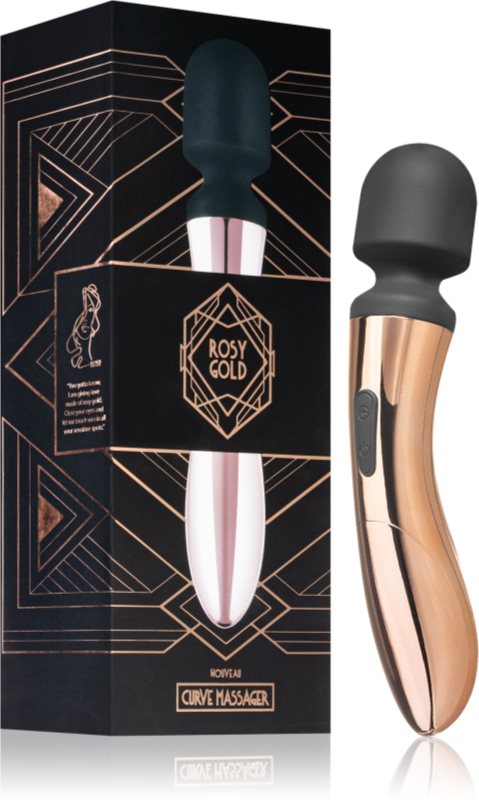 Rosy Gold Nouveau Curve Massager cap de masaj și vibrator 21 cm