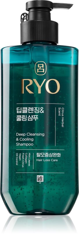RYO Deep Cleansing & Cooling Shampoo curatarea profunda a scalpului cu efect racoritor 480 ml