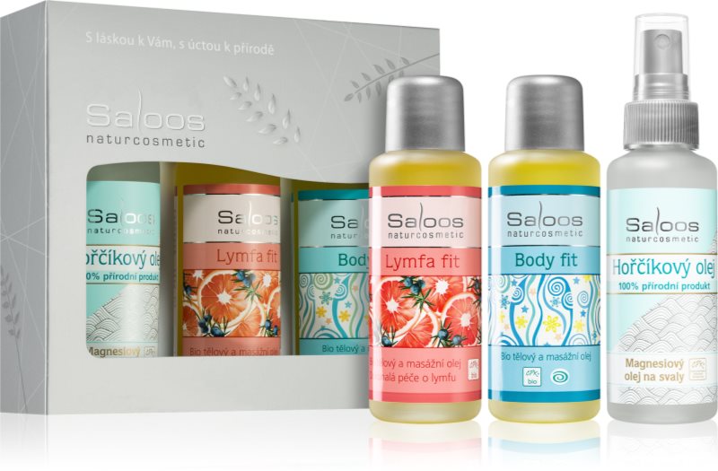 Saloos Bio Body And Massage Oils Body Fit & Lymfa Fit & Magnesium set cadou pentru sportivi