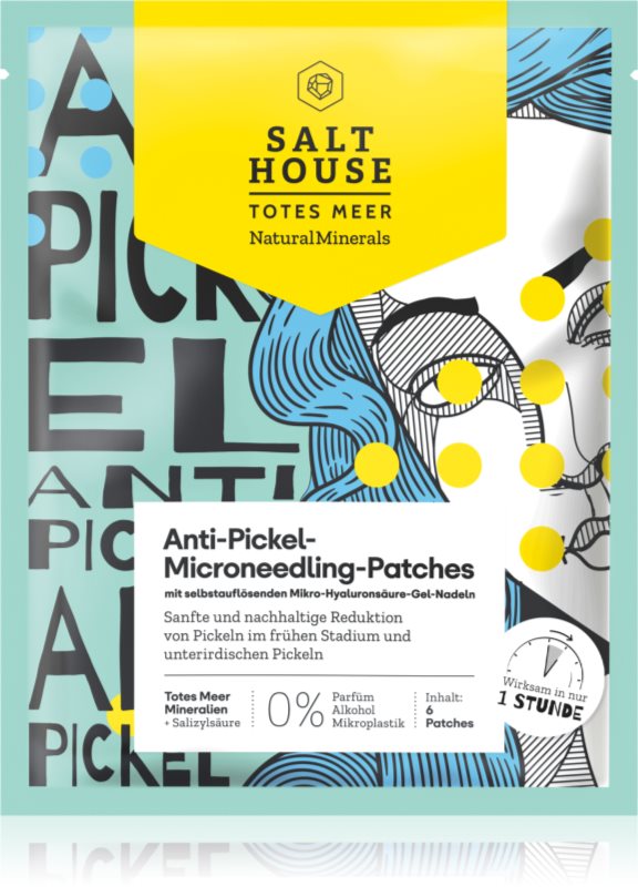 Salt House Natural Minerals Microneedling Anti-pimple Patches plasturi pentru piele problematică impotriva acneei 6 buc