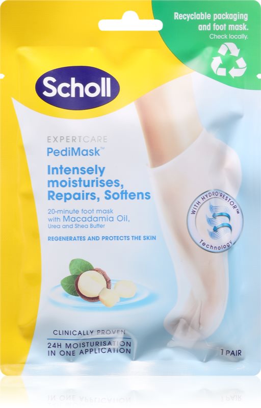 Scholl Pedimask™ Macadamia Oil mască hrănitoare profundă pentru picioare 1 buc