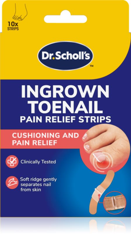 Scholl Dr. Scholl's Ingrown Toenail Pain Relief Strips plasturi de protecție pentru cresterea unghiilor 10 buc