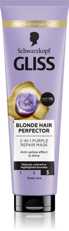 Schwarzkopf Gliss Blonde Hair Perfector masca de par regeneratoare pentru iluminarea părului sau pentru părul cu șuvițe 150 ml