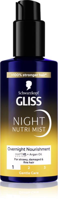 Schwarzkopf Gliss Oil Nutritive spray pentru păr pentru noapte Night Nutri Mist 100 ml