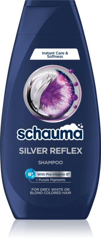 Schwarzkopf Schauma Silver Reflex șampon pentru neutralizarea tonurilor de galben pentru păr în nuanțe reci de blond, decolorat sau șuvițat 350 ml