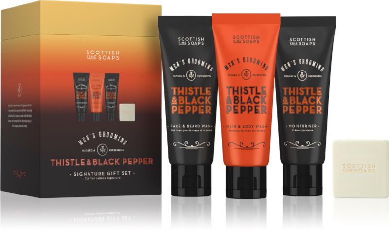 Scottish Fine Soaps Thistle & Black Pepper set cadou pentru barbati