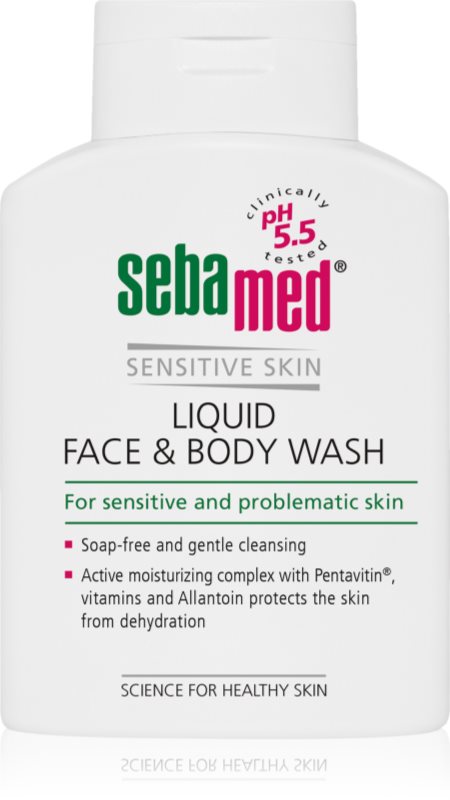 Sebamed Face & Body Wash Sensitive Skin lotiune delicata pentru spalarea fetei si a corpului pentru piele sensibila 200 ml