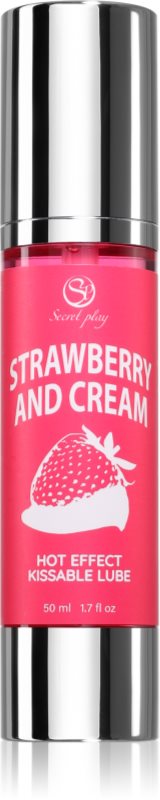 Secret play Hot Effect Strawberry with Cream gel lubrifiant cu aromă Strawberry with Cream 50 ml