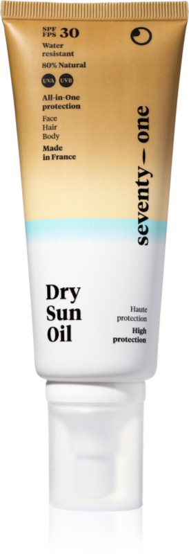 SeventyOne Dry Sun Oil SPF30 ulei uscat cu protecție solară pentru față, corp și păr SPF 30 100 ml