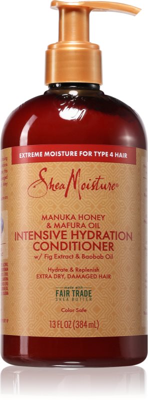 Shea Moisture Manuka Honey & Mafura Oil balsam hidratant pentru păr uscat și deteriorat 384 ml