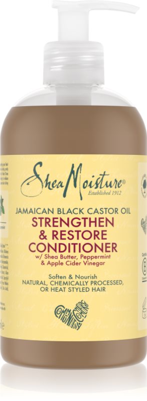 Shea Moisture Jamaican Black Castor Oil Strengthen & Restore balsam pentru intarirea si regenerarea parului pentru par si scalp deteriorat 384 ml